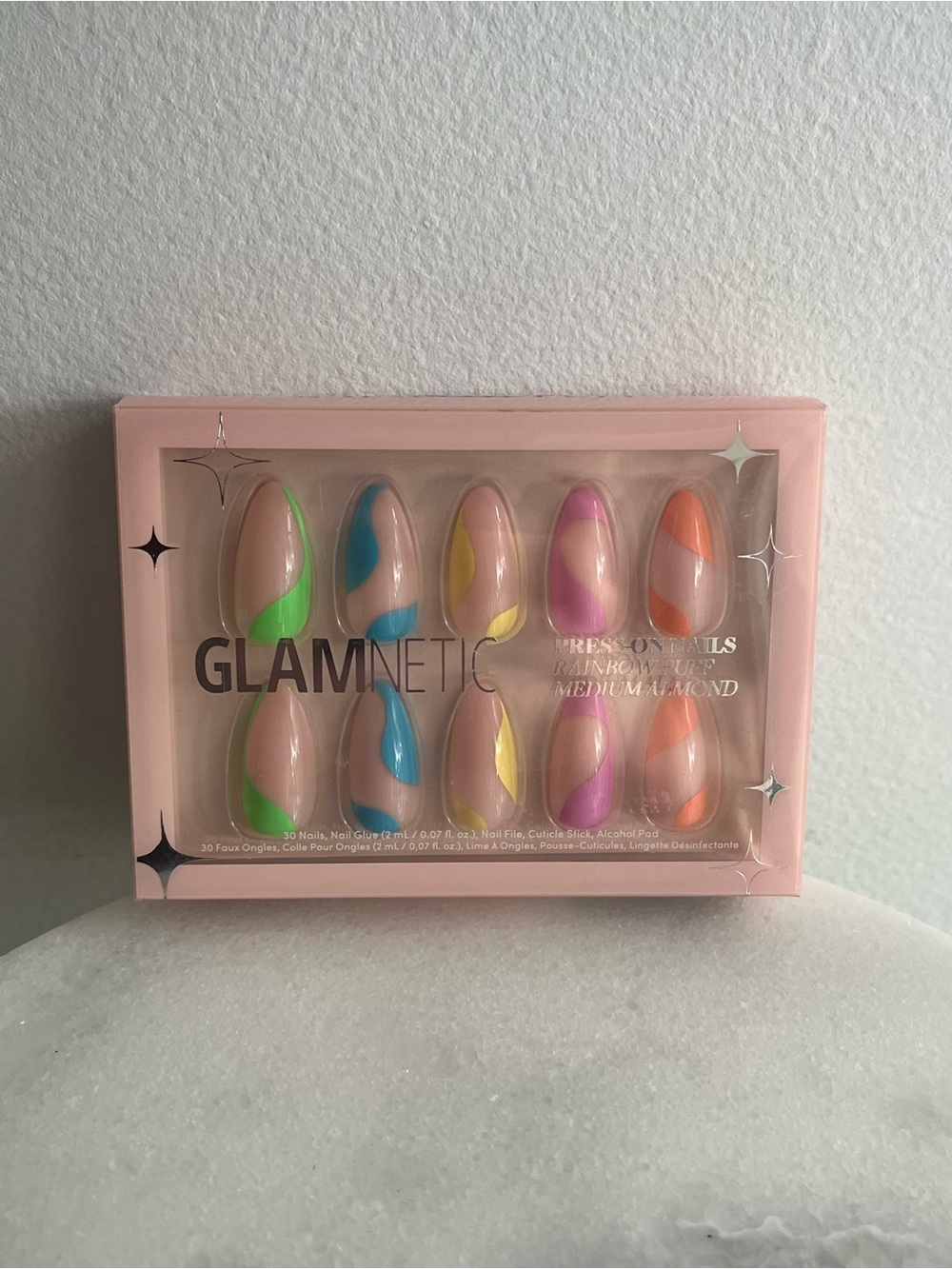 2 for $24 - Glamnetic Press On Nails - Rainbow Puff - Picture 3 of 5